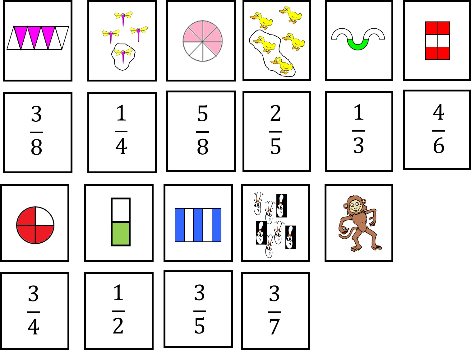 Matemática, Frações equivalentes, Atividades frações