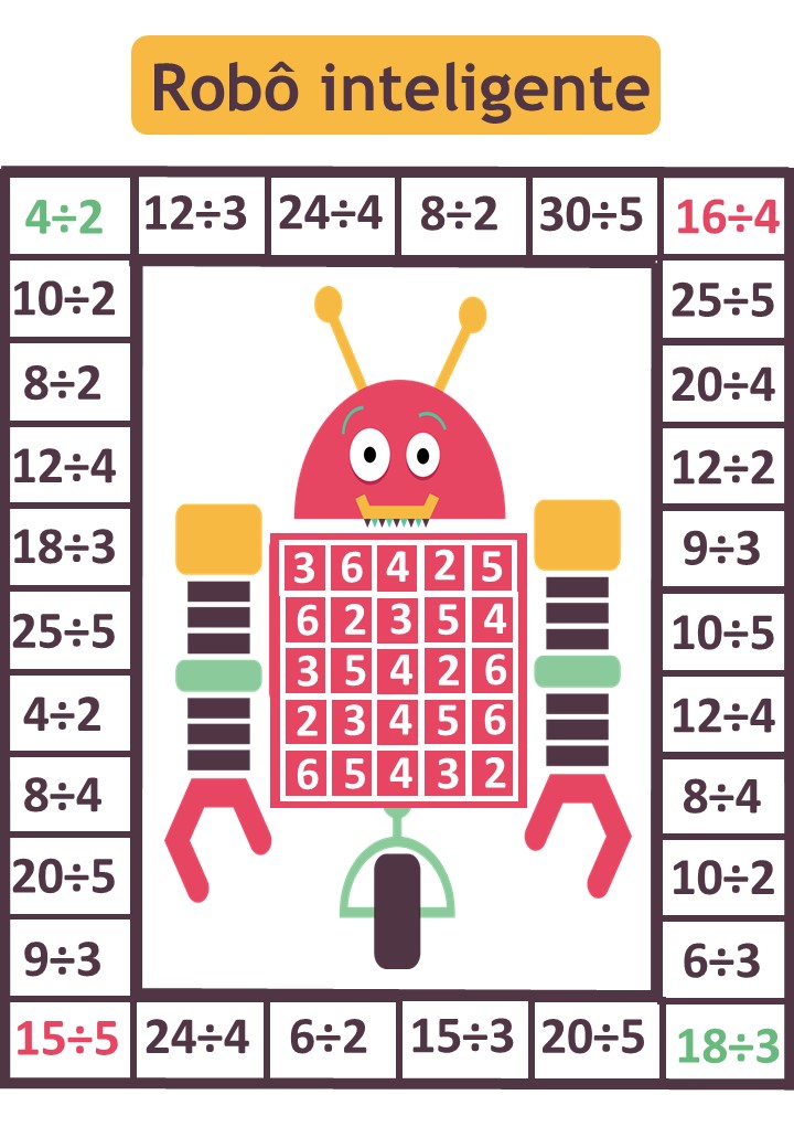 Robô inteligênte um jogo para treinar a divisão 