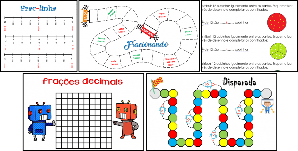 Jogo de divisão feito com material reciclável